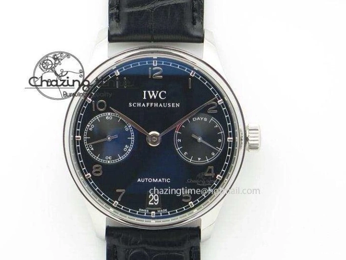 MIROTIME 0322 Sustainable Portuguese IW545408 White Dial ZF 1:1 Best Edition On Dark Blue Leather Strap 7335